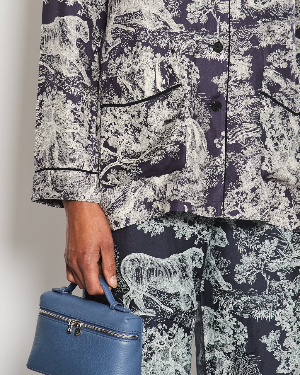 Christian Dior Navy Toile Du Jouy Two-Piece Set Size FR 34 (UK 6)