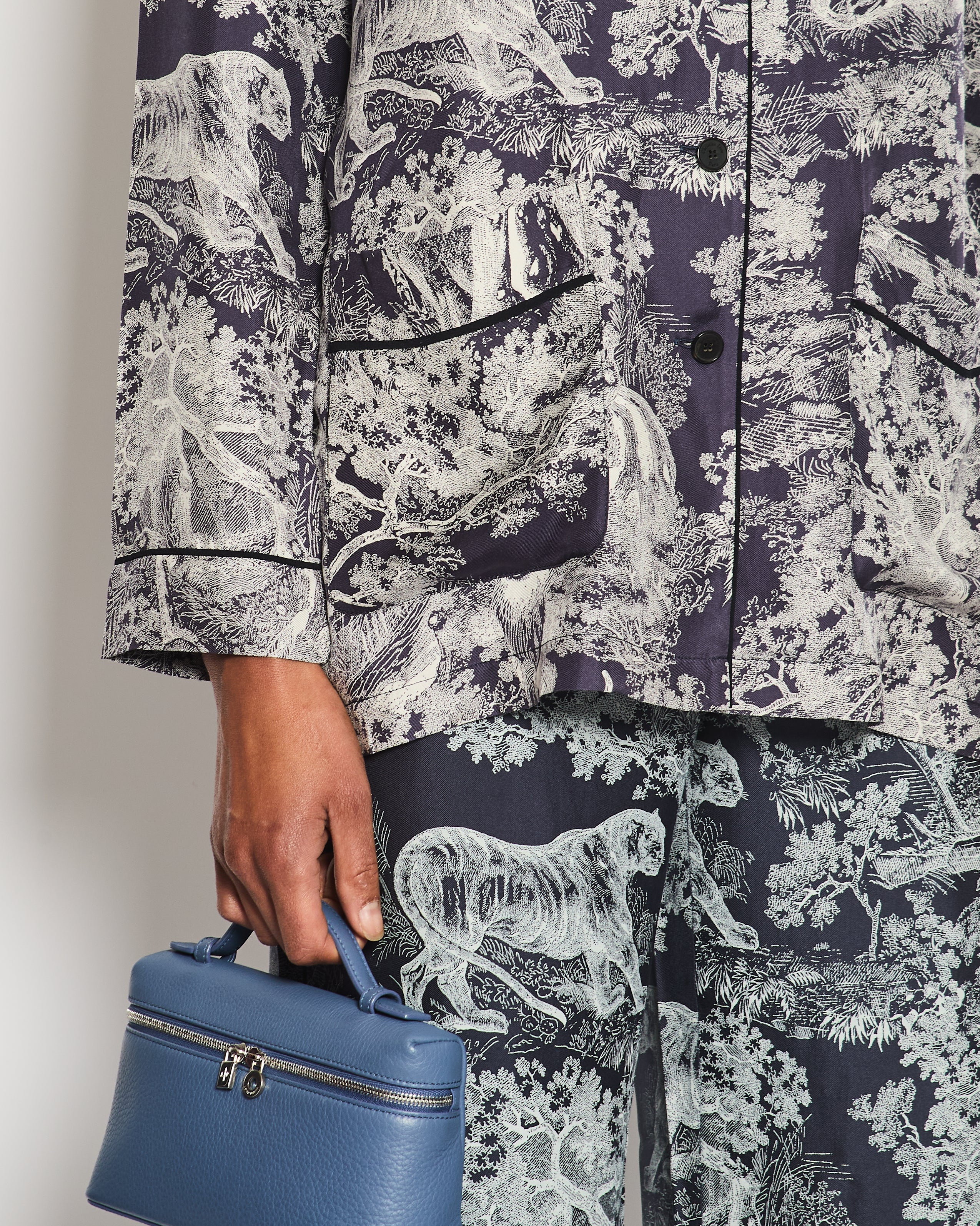 Christian Dior Navy Toile Du Jouy Two-Piece Set Size FR 34 (UK 6)