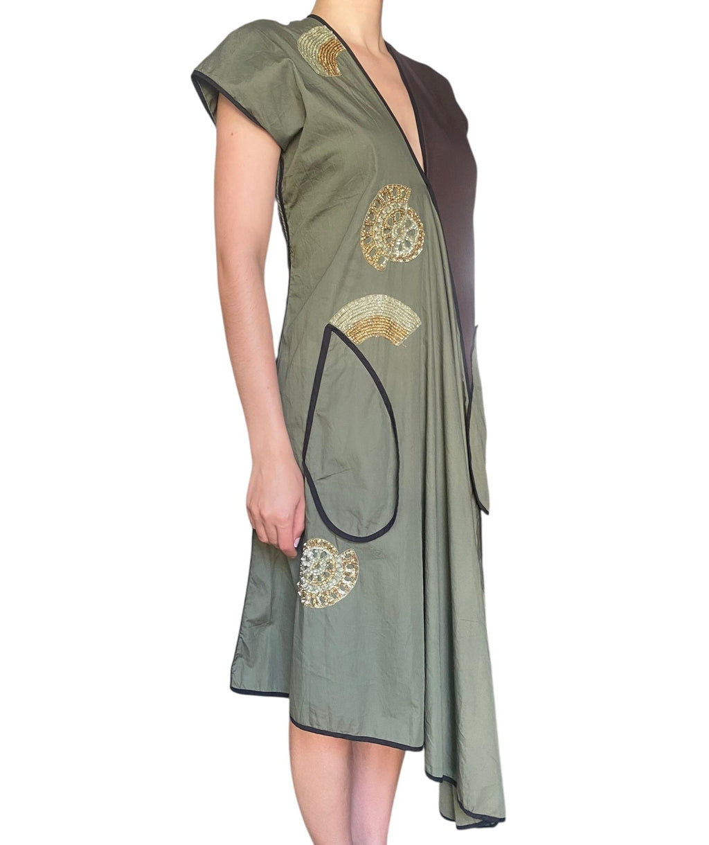 Antonio Marras Green Sequin Embroidered Dress - 42 / US 6