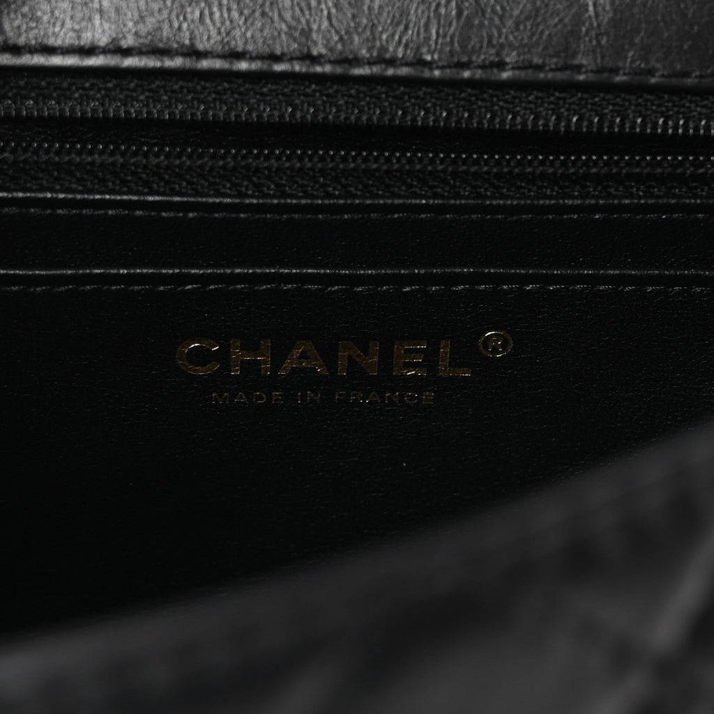 Aged Calfskin Quilted 2.55 Reissue Mini Flap Black