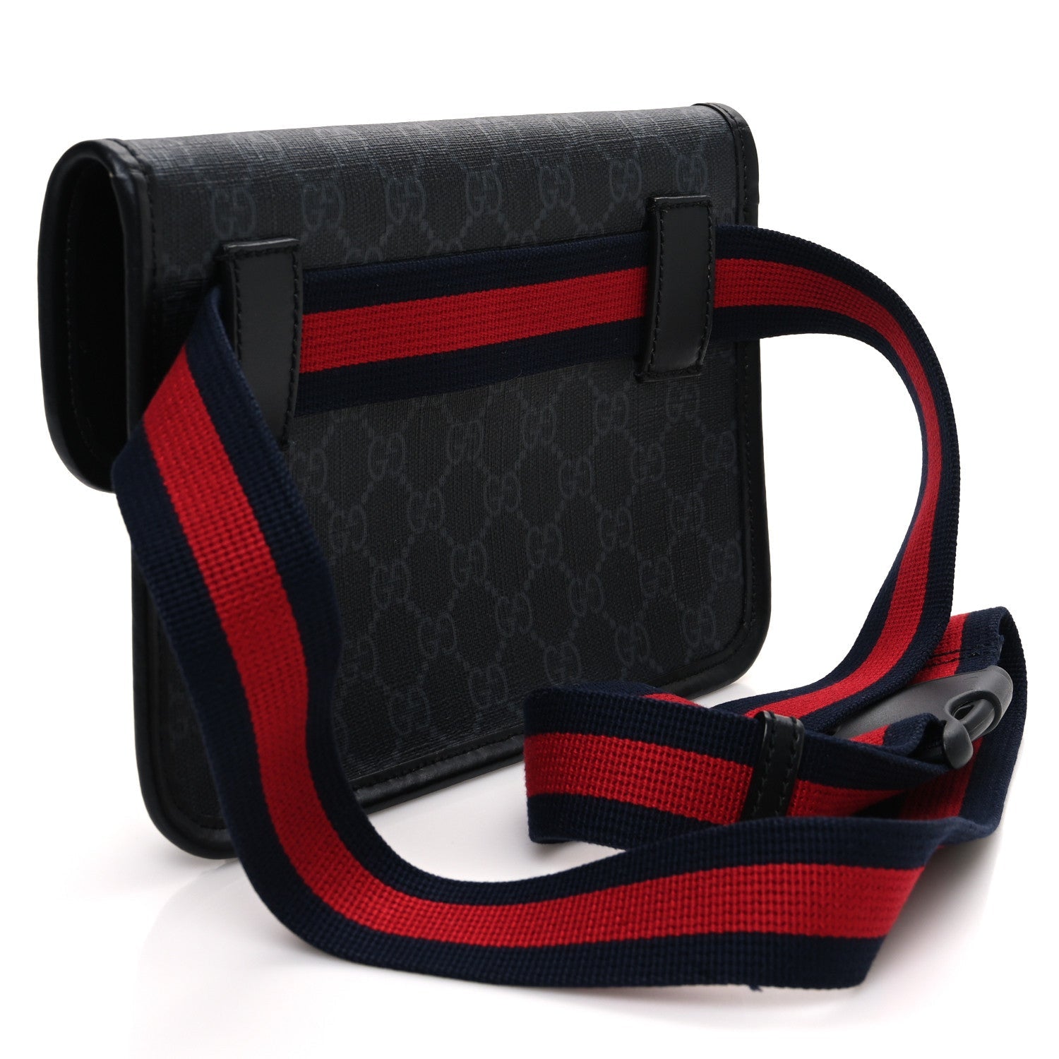 GG Supreme Monogram Web Slim Belt Bag Black Grey