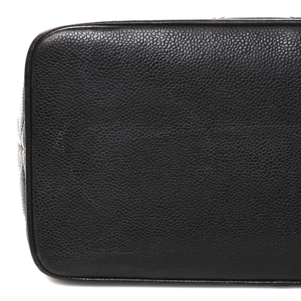 Caviar Quilted Medallion Tote Dark Brown