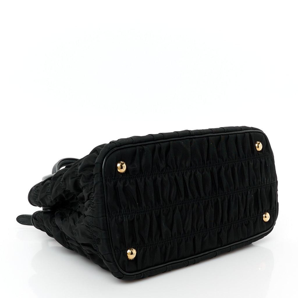 Tessuto Nylon Gaufre Small Tote Black