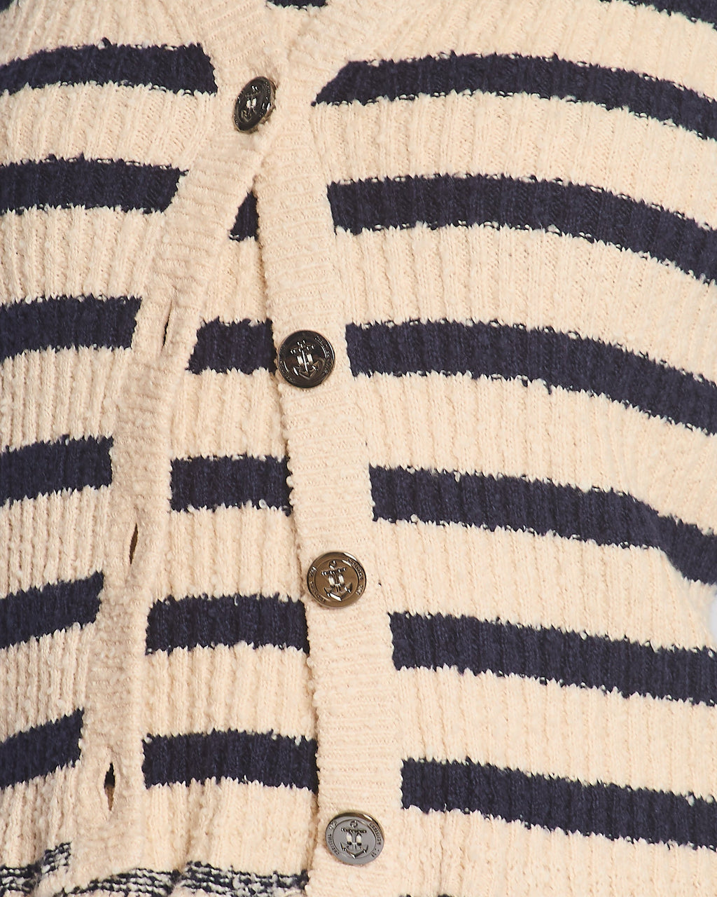 Christian Dior Cream and Navy Striped Knitted Cardigan and Top Set Size FR 36 (UK 8) RRP £2,100