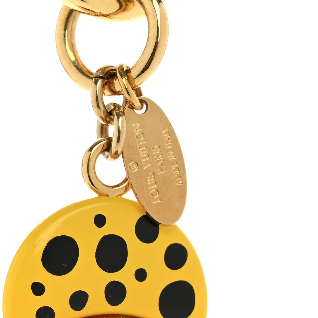 LV X YK Resin Wood Infinity Dots Vivienne Bag Charm Yellow