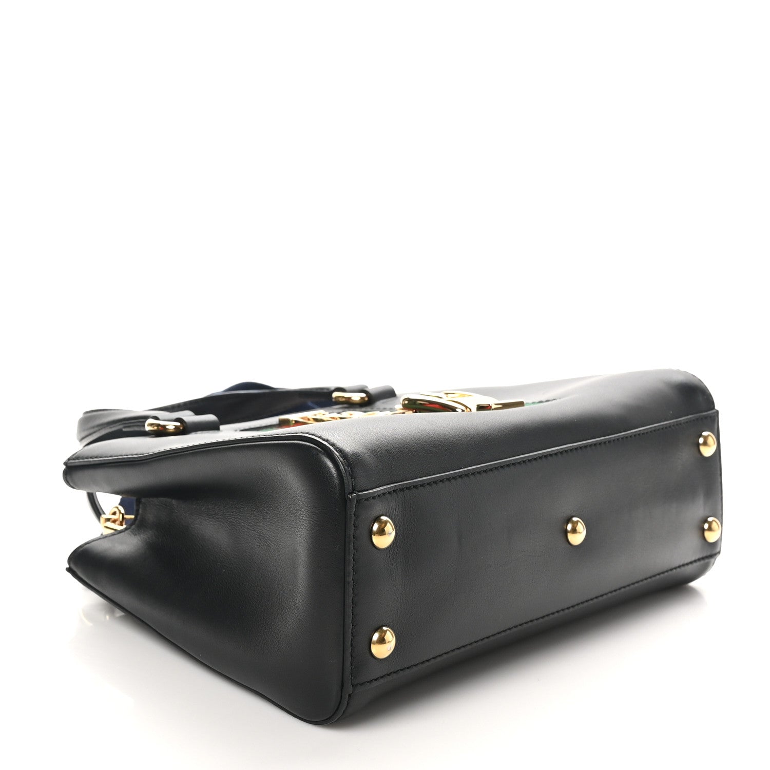 Calfskin Medium Sylvie Top Handle Tote Black