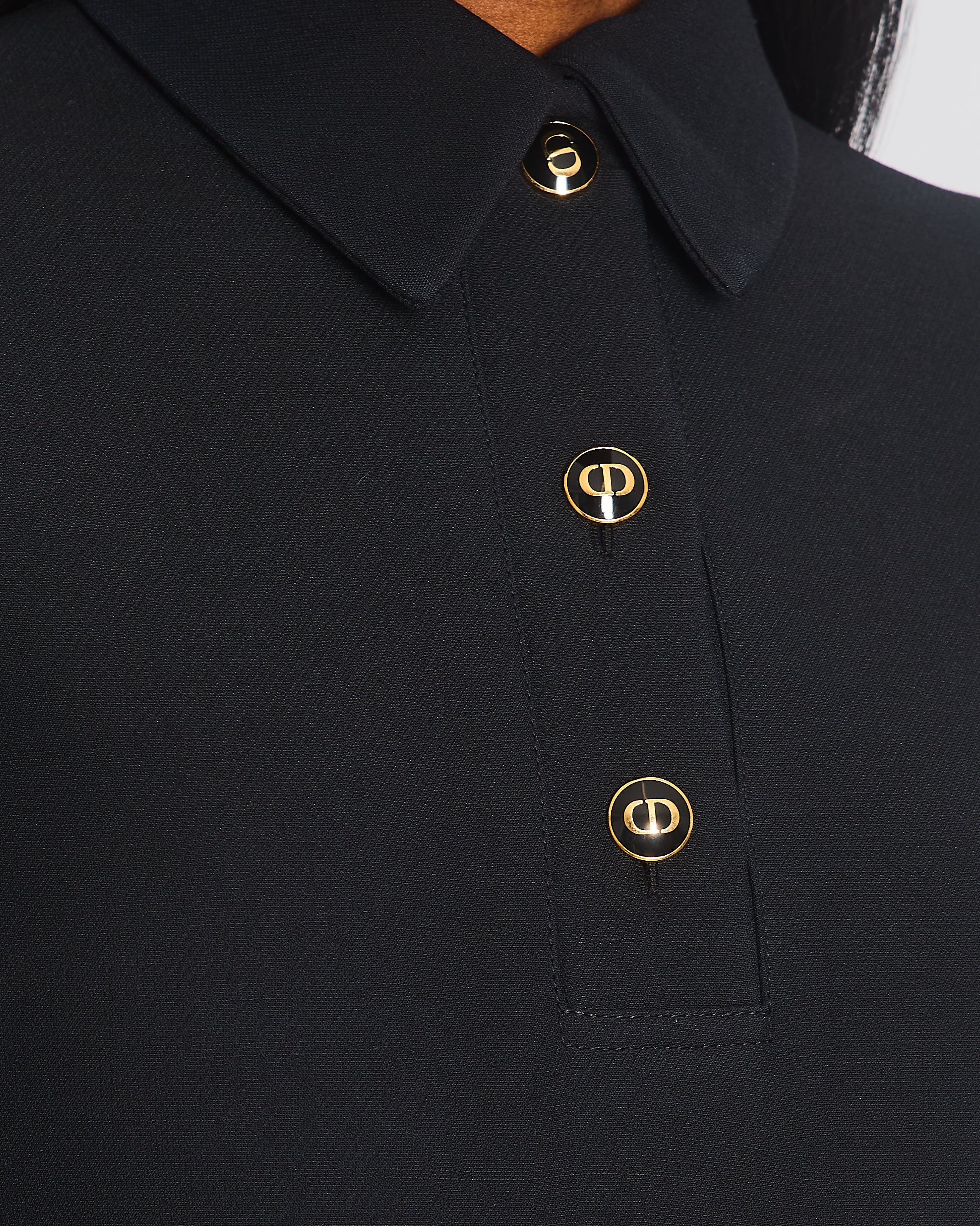 Christian Dior Black Mini Short Sleeve Dress with CD Logo Buttons Detail Size FR 36 (UK 8) RRP £3,000