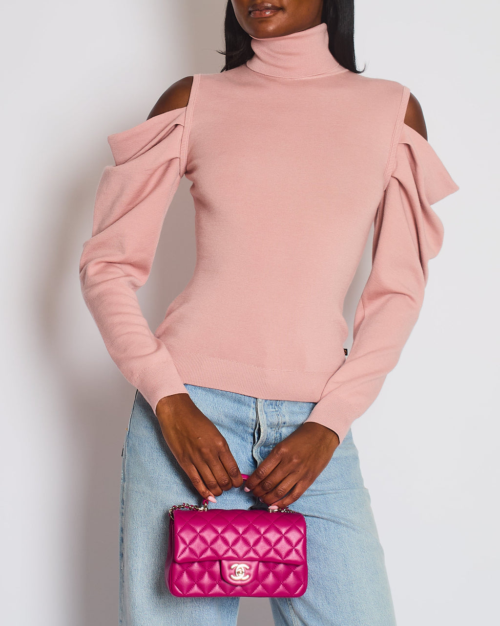 Louis Vuitton Pink Cut-Out Long Sleeve Jumper Size S (UK 8)