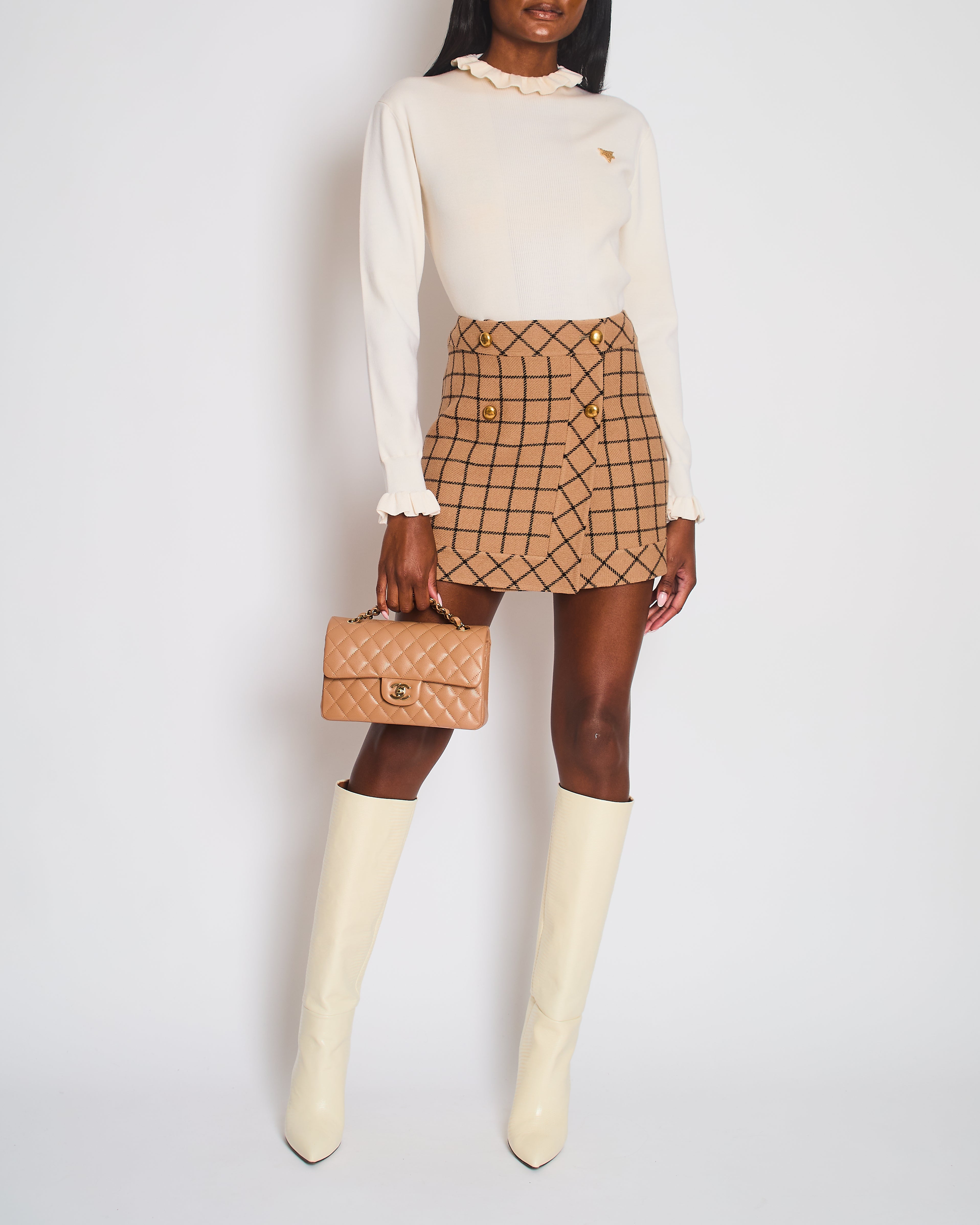 Louis Vuitton Cream High Neck Jumper with Logo Detail Size XS (UK 6)