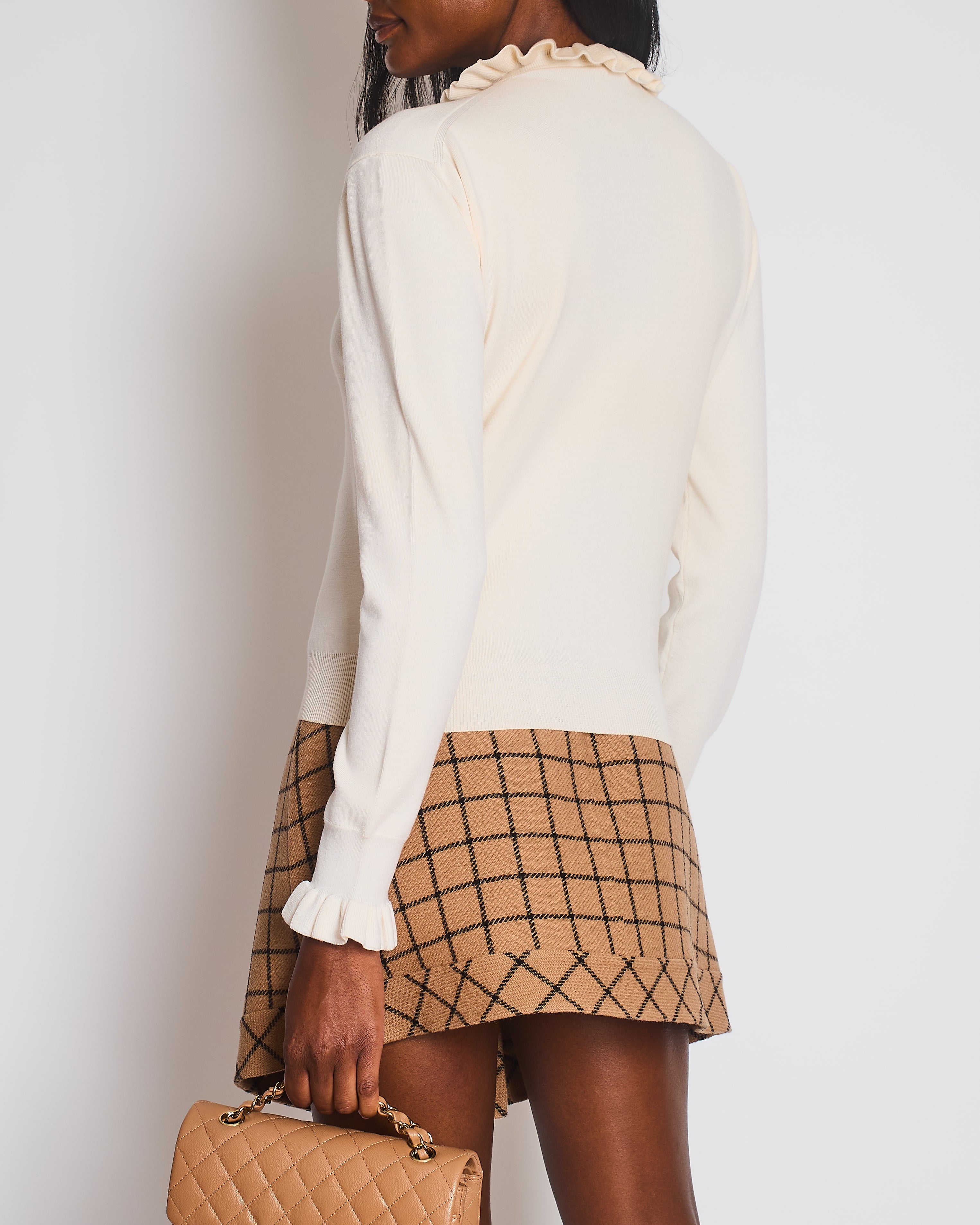 Louis Vuitton Cream High Neck Jumper with Logo Detail Size XS (UK 6)