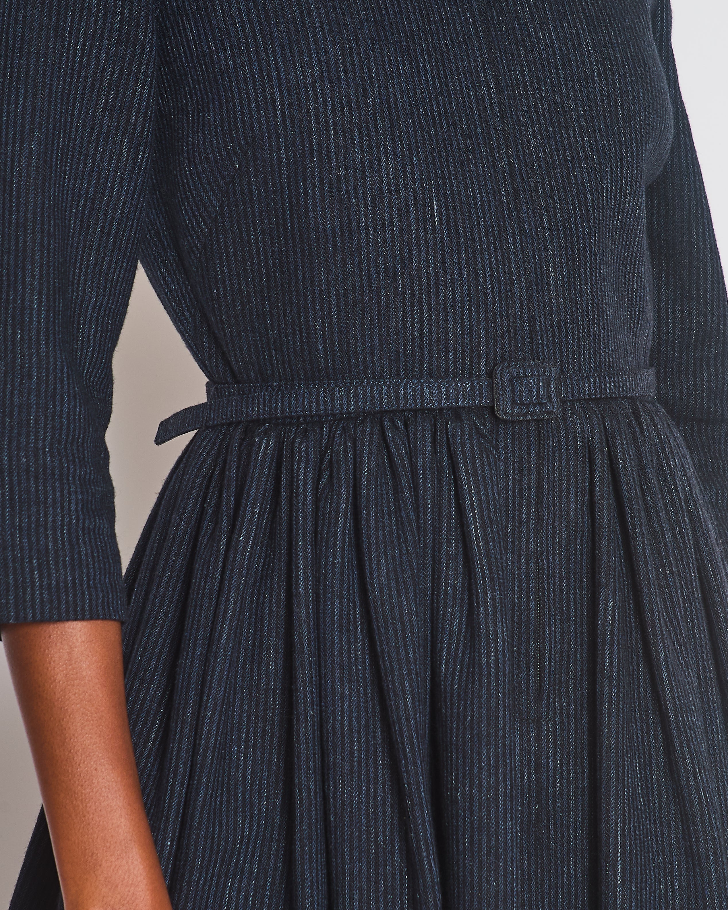 Christian Dior Navy Striped Long Sleeve Dress with Belt Detail Size FR 38 (UK 10)
