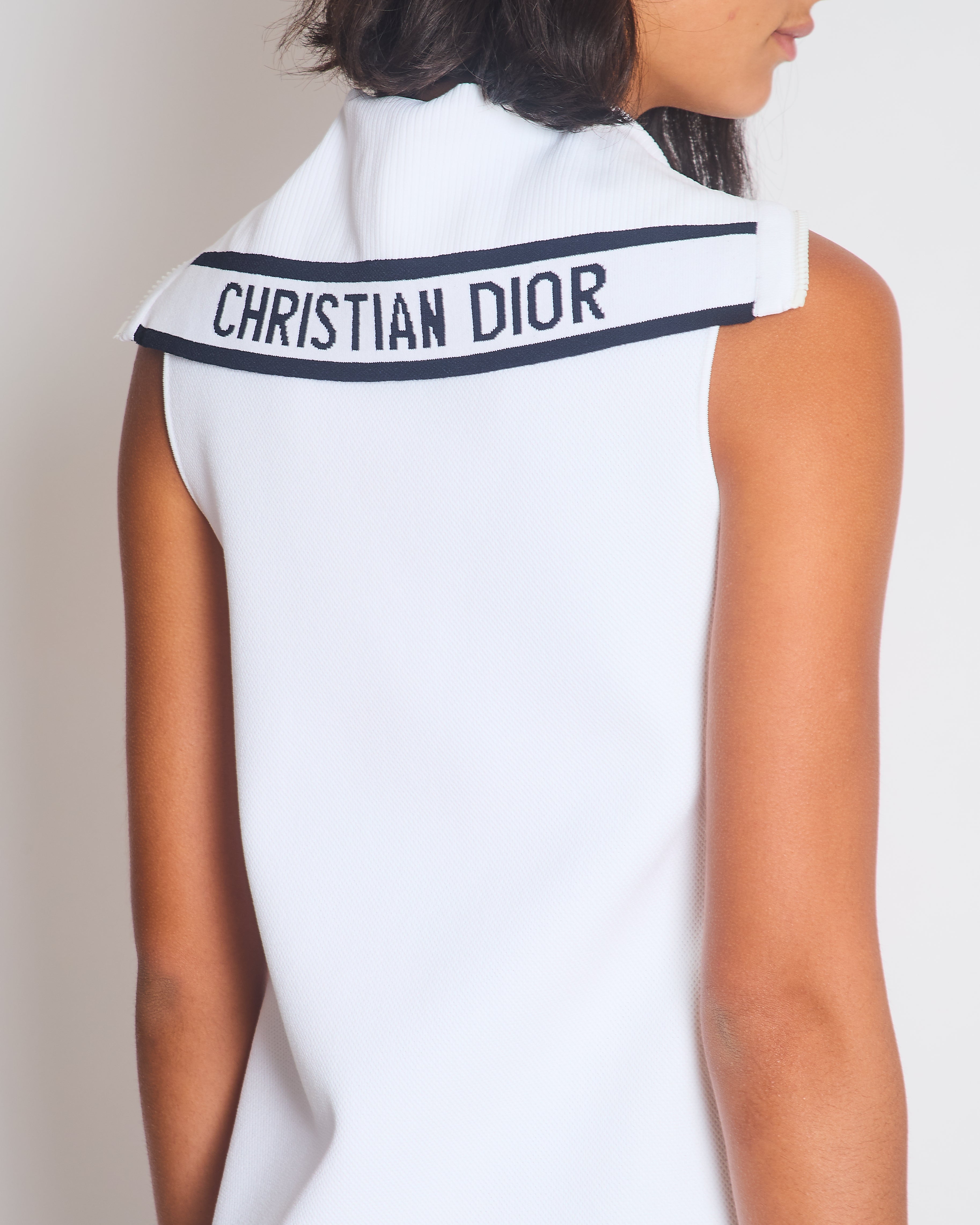 Christian Dior Dioriviera White Sleeveless Knit Straight Mini Dress Size FR 36 (UK 8)