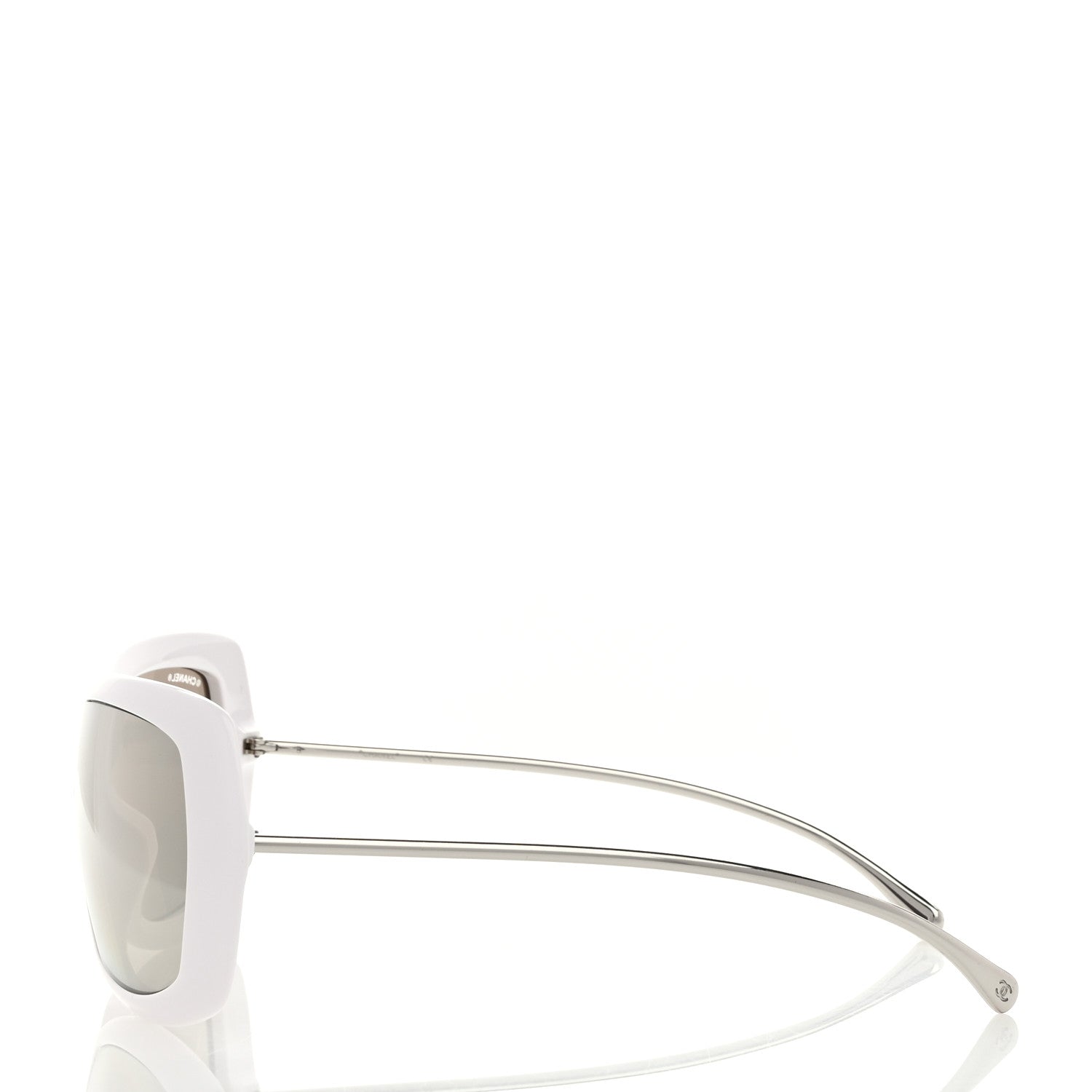 Acetate Metal Shield Sunglasses 71336A White