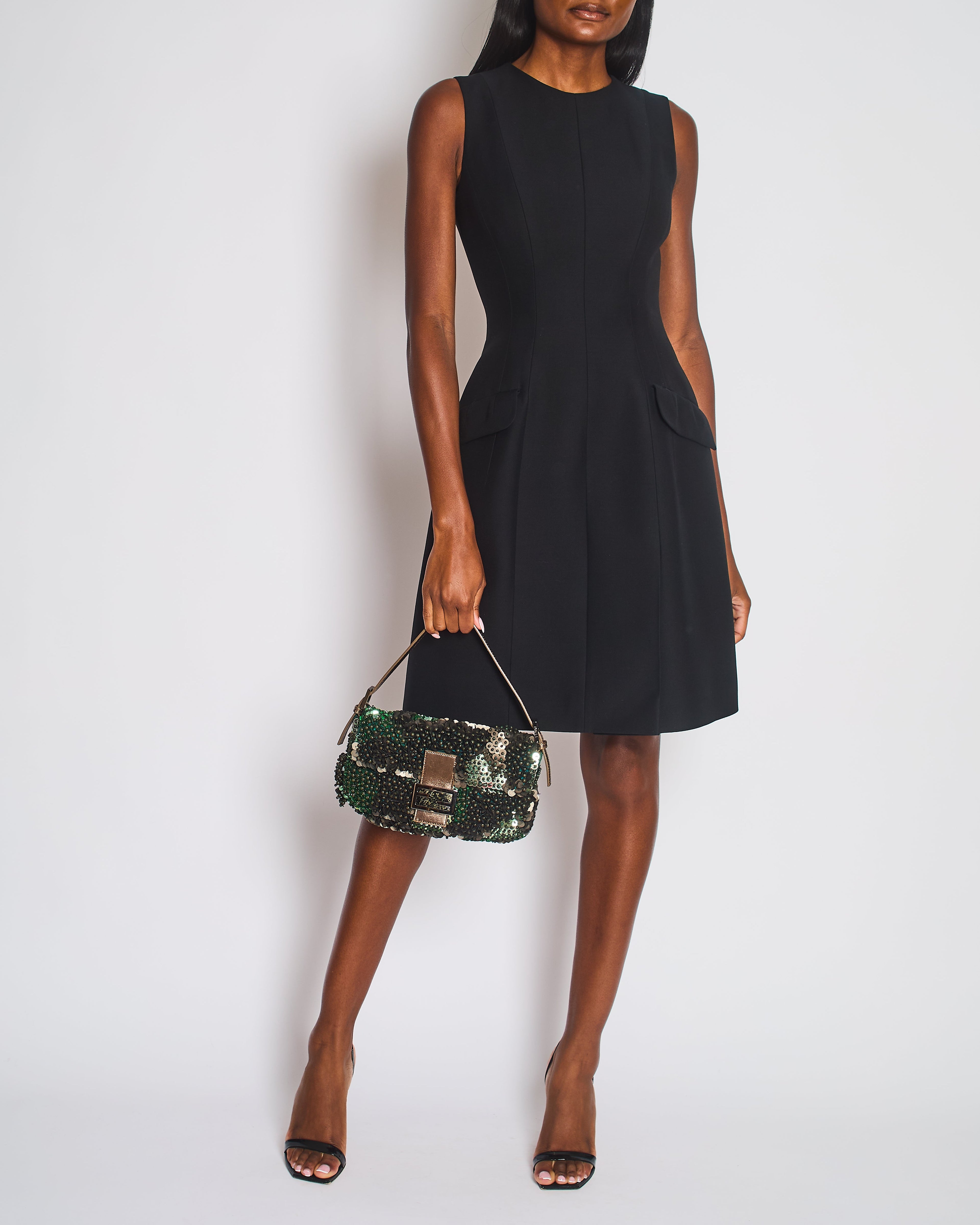 Christian Dior Black Halter Neck Midi Dress with Pocket Detail Size FR 38 (UK 10)