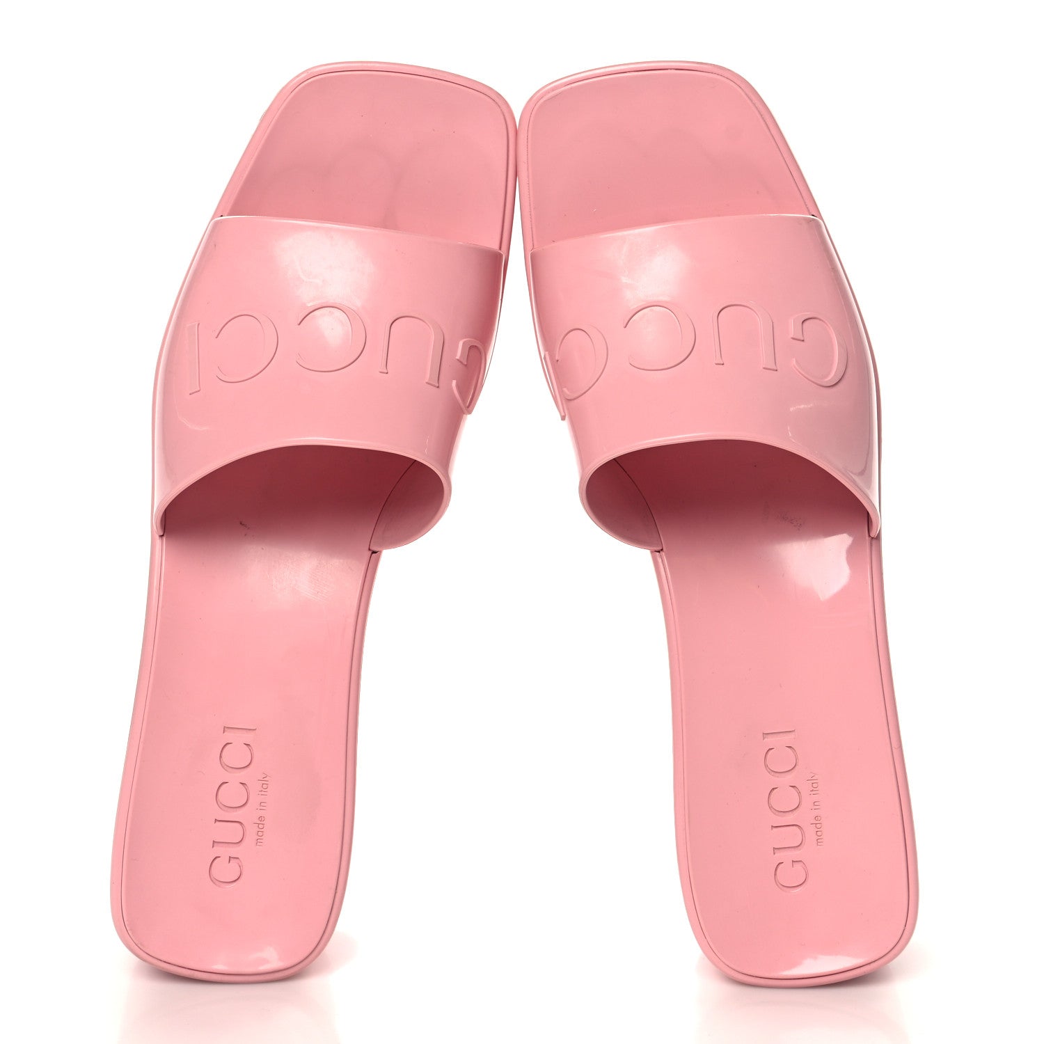 Rubber Gucci Logo Womens Platform 20/60mm Slide Sandals 38 Wild Rose