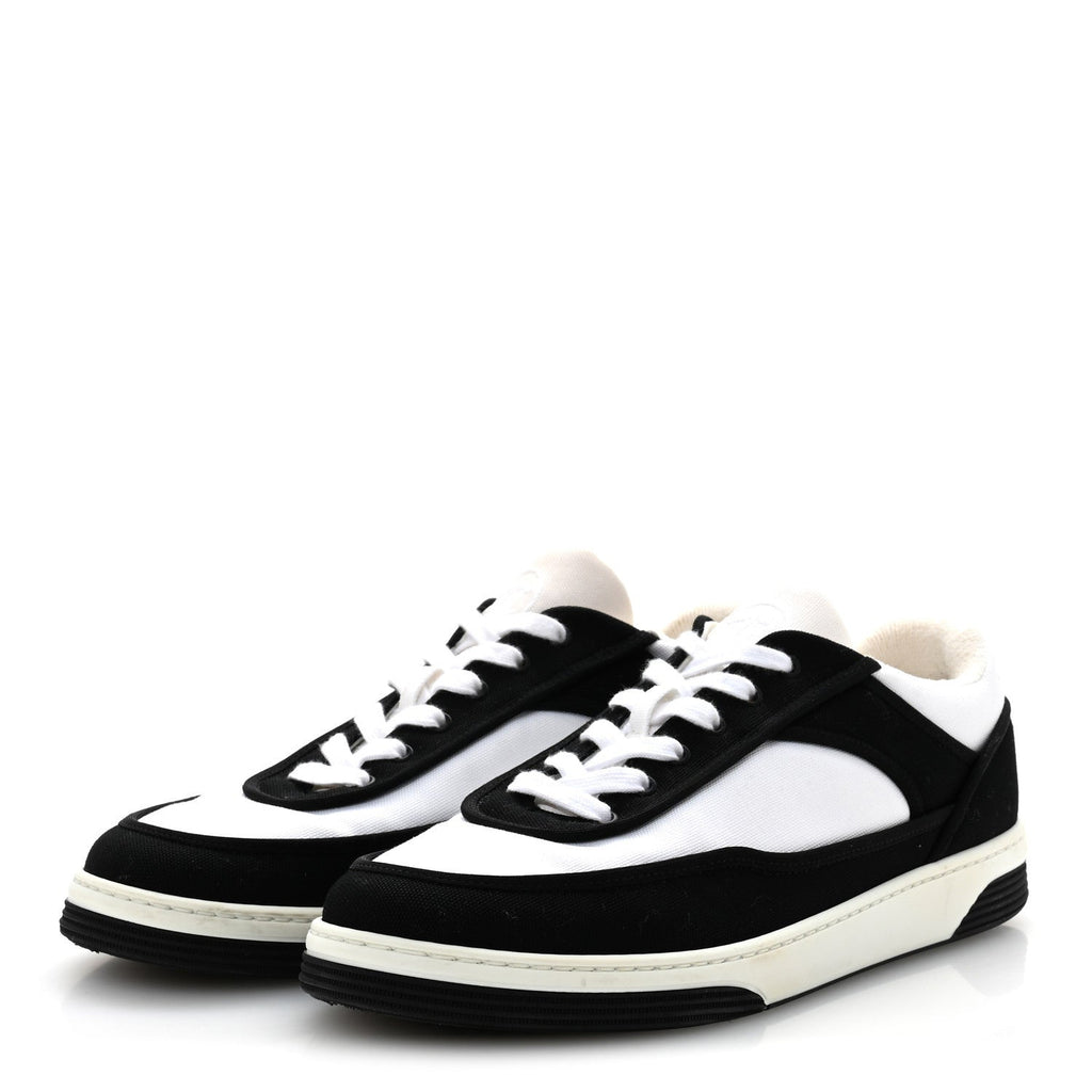 Fabric Womens Logo Sneakers 39.5 Black White