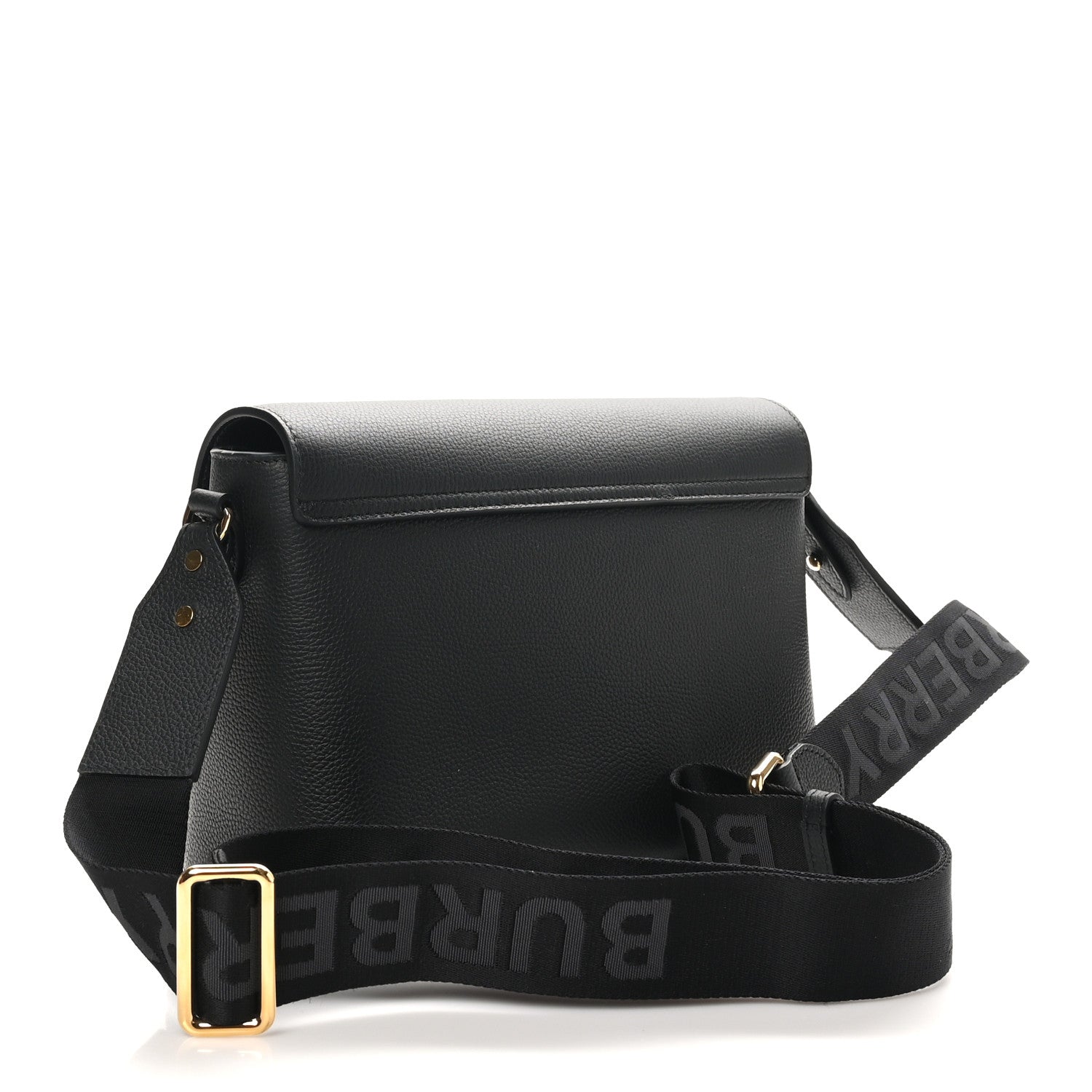 Grainy Calfskin Vintage Check Note Crossbody Bag Black