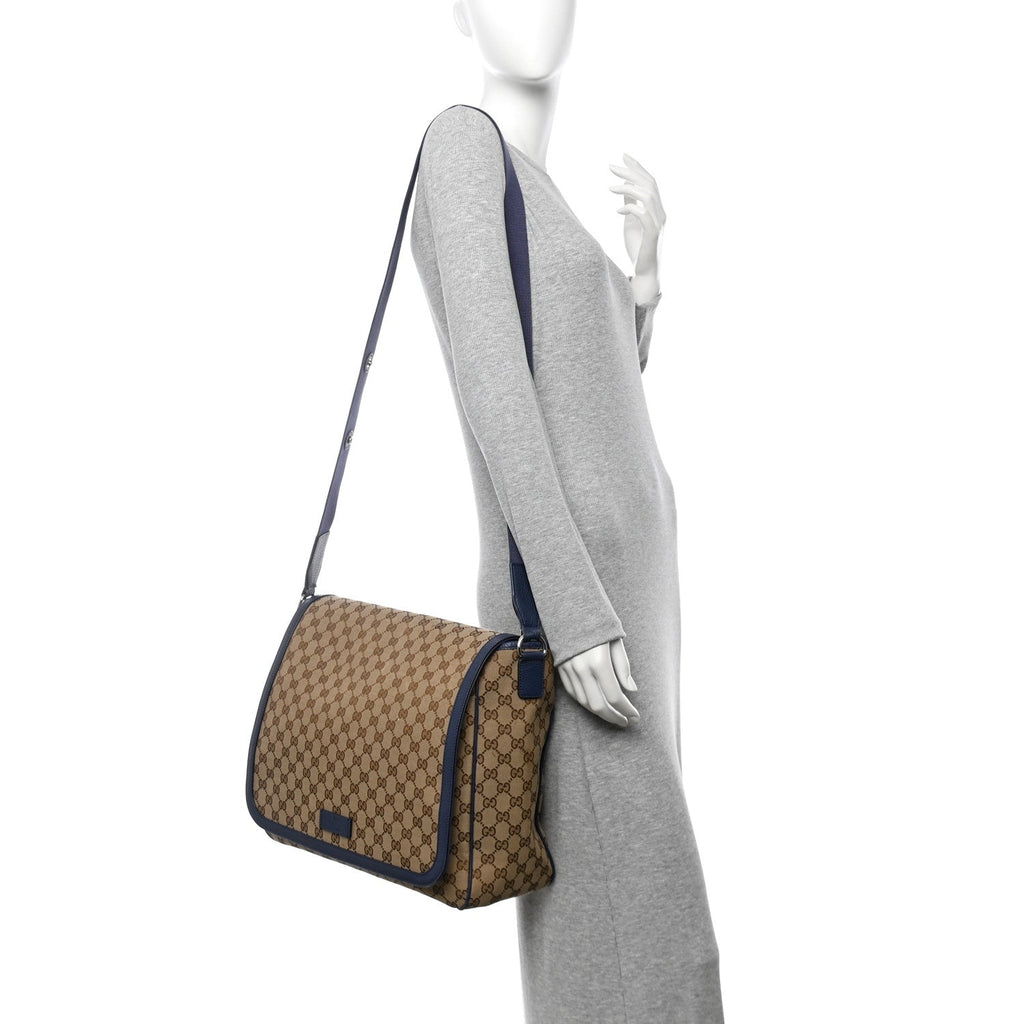 Monogram Convertible Diaper Bag Blue