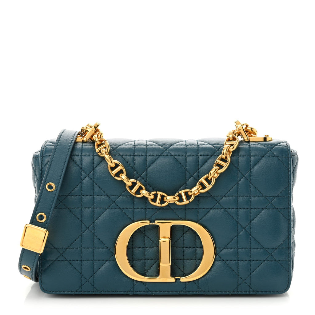 Lambskin Cannage Small Caro Bag Deep Ocean