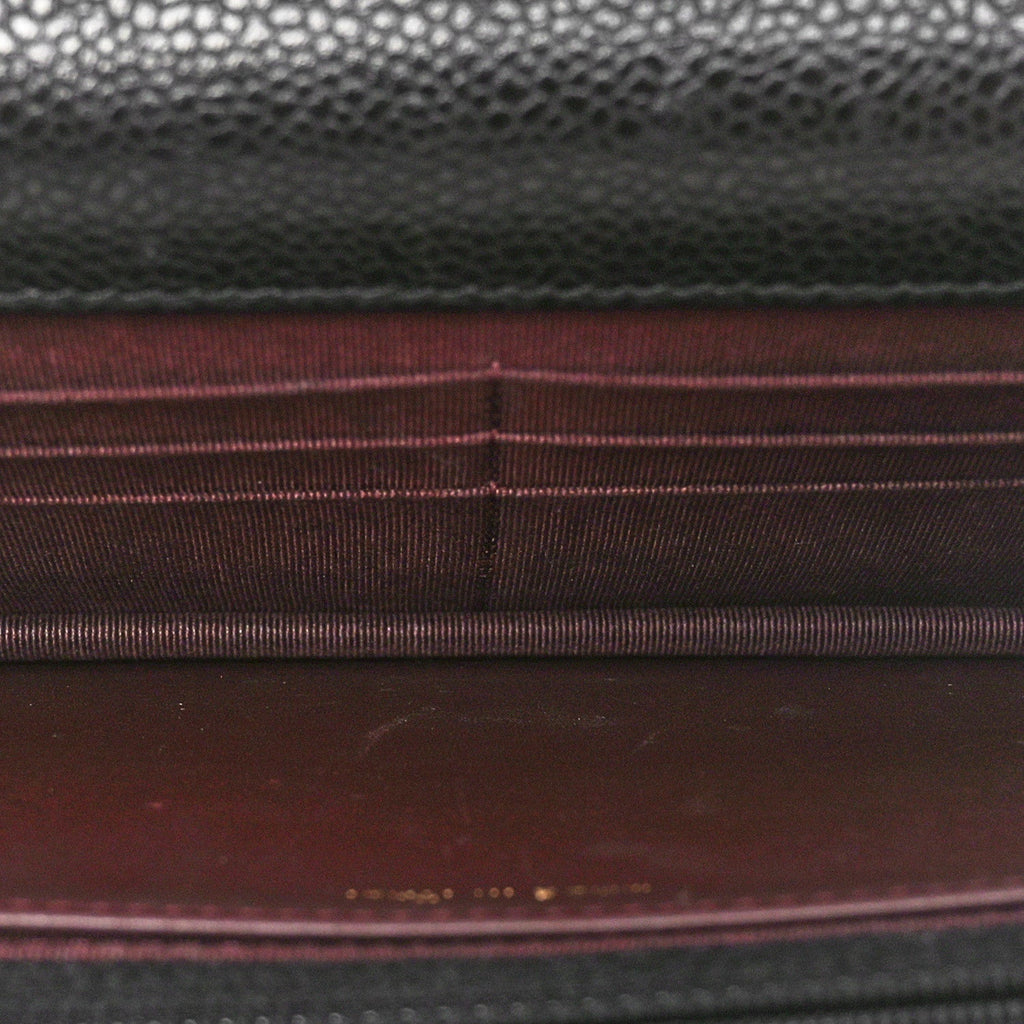 Caviar Quilted Wallet on Chain WOC Black