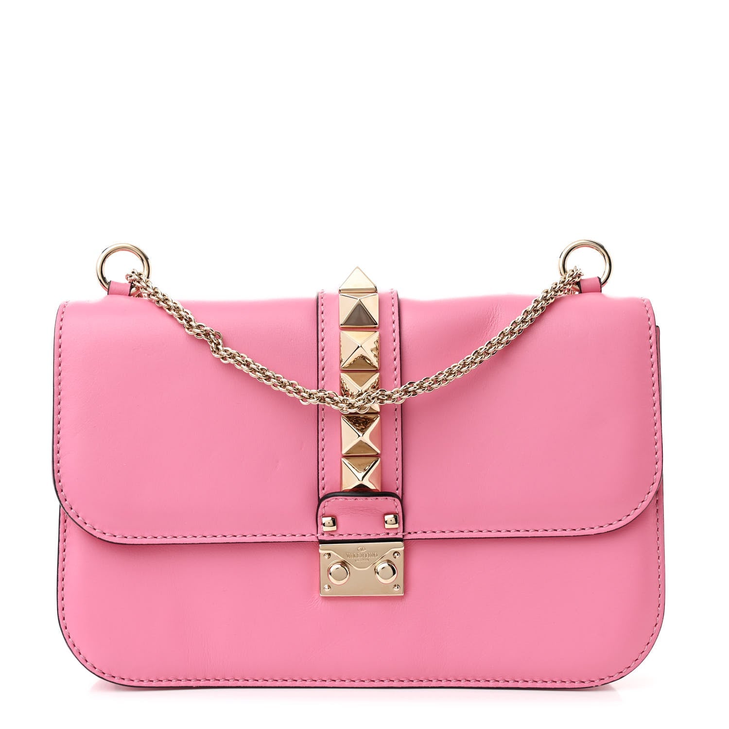 Vitello Medium Glam Lock Rockstud Flap Ninphea