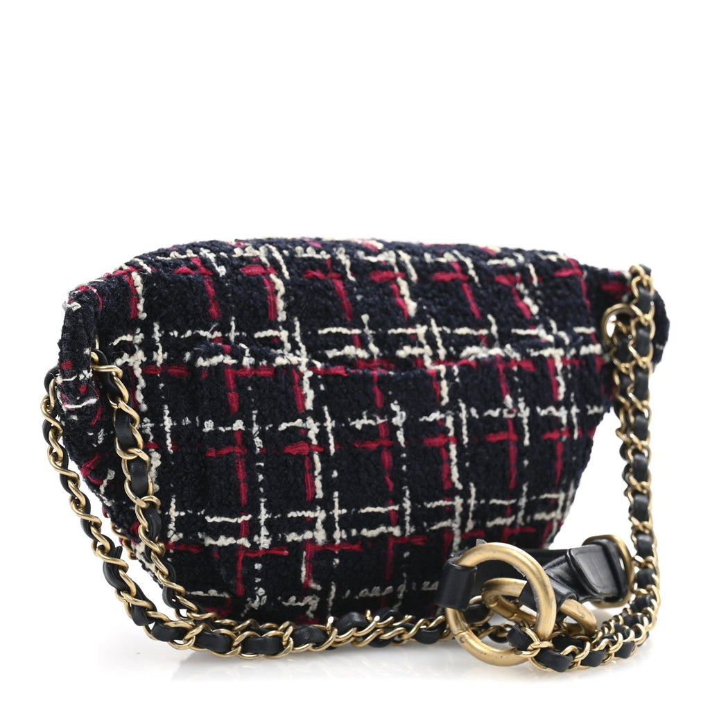 Tweed Quilted Chain 20s Signe Waist Bag Multicolor