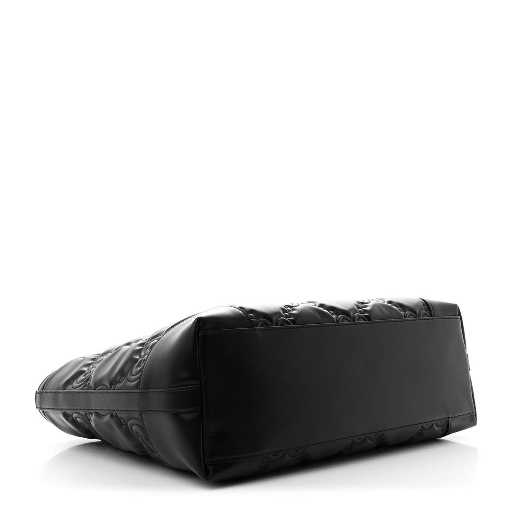 Calfskin GG Matelasse Medium Ophidia Shopping Tote Black