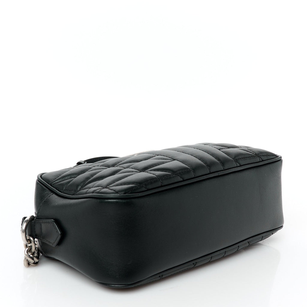 Calfskin Matelasse Aria Small GG Marmont Chain Shoulder Bag Black
