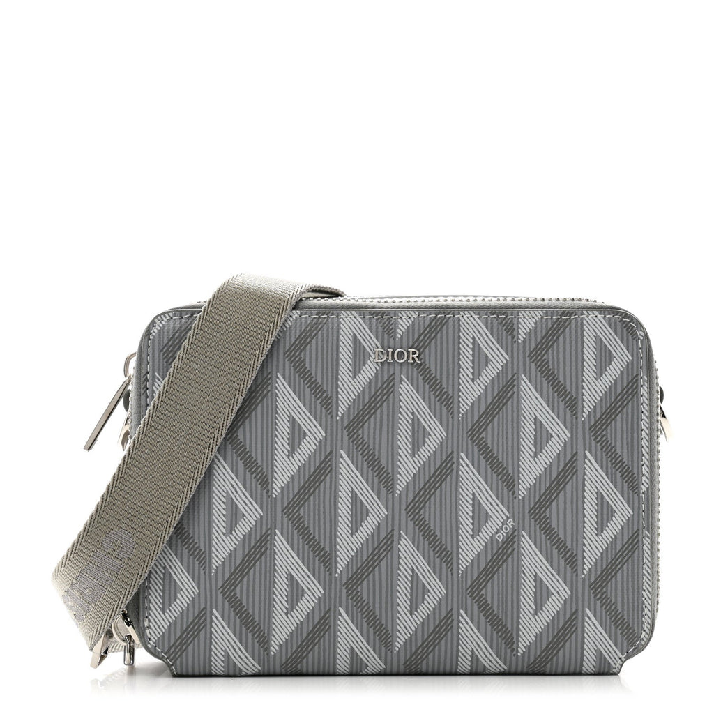 Coated Canvas CD Diamond Messenger Pouch Grey