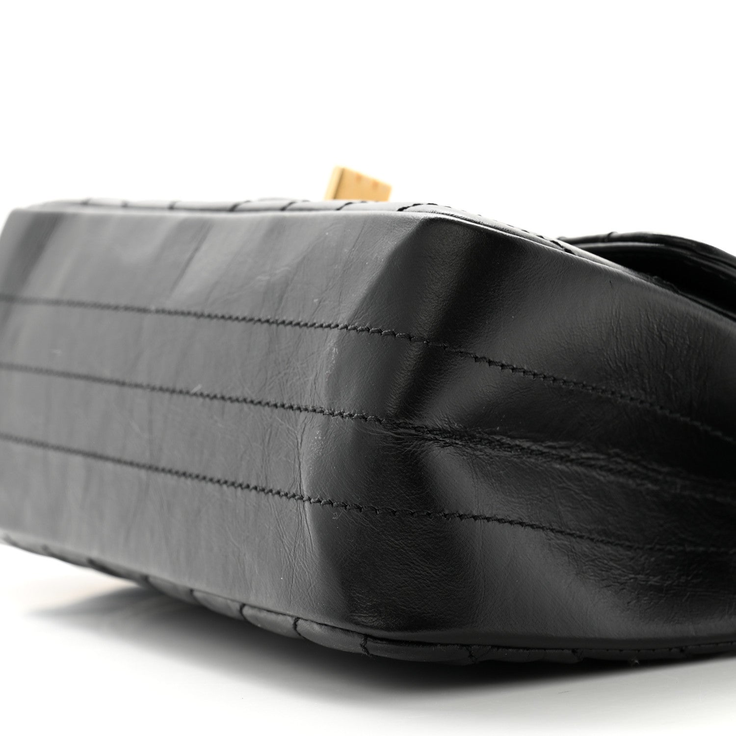 Aged Calfskin Chevron Quilted 2.55 Reissue Mini Flap Black