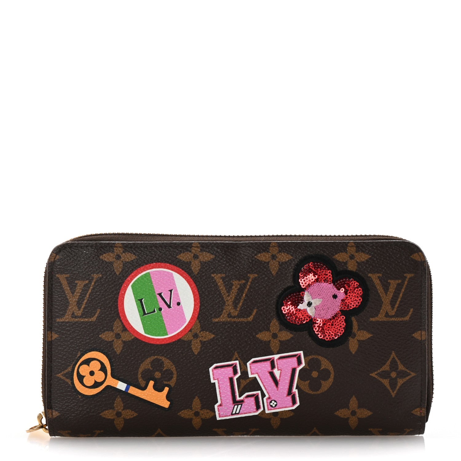 Monogram Travel Stickers Zippy Wallet