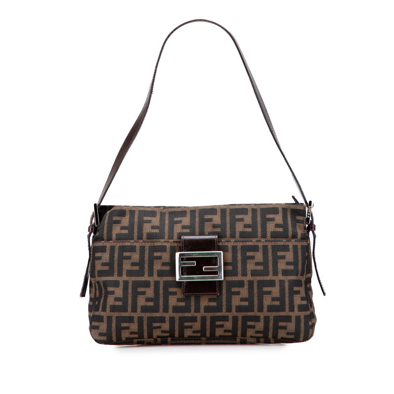 Fendi Zucca Canvas Leather Shoulder Bag