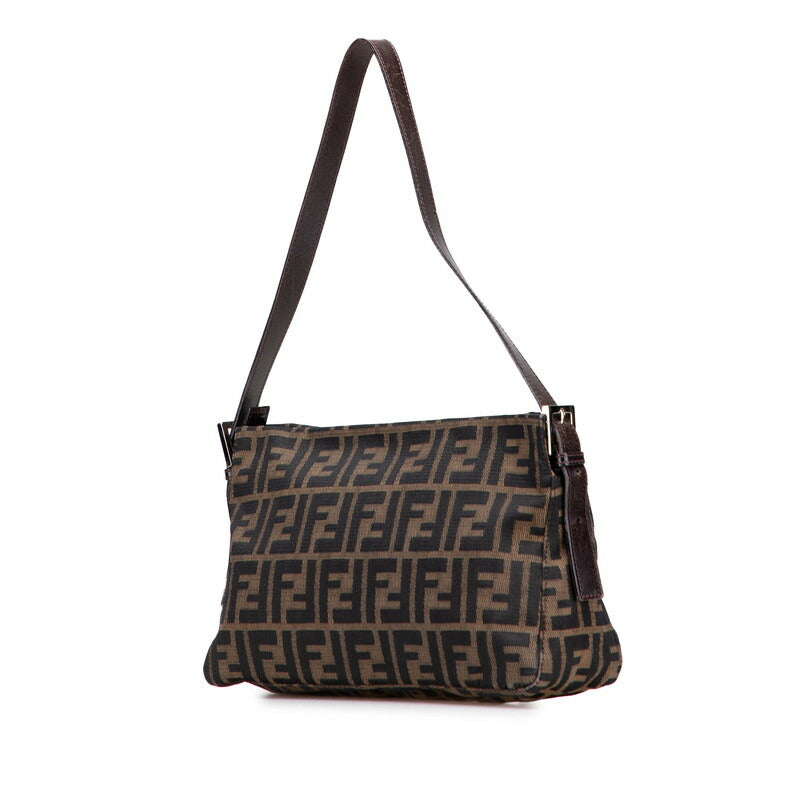 Fendi Zucca Canvas Leather Shoulder Bag