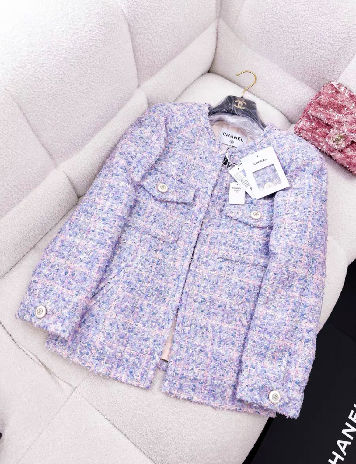 CHANEL 20C RUNWAY LAVENDER TWEED JACKET