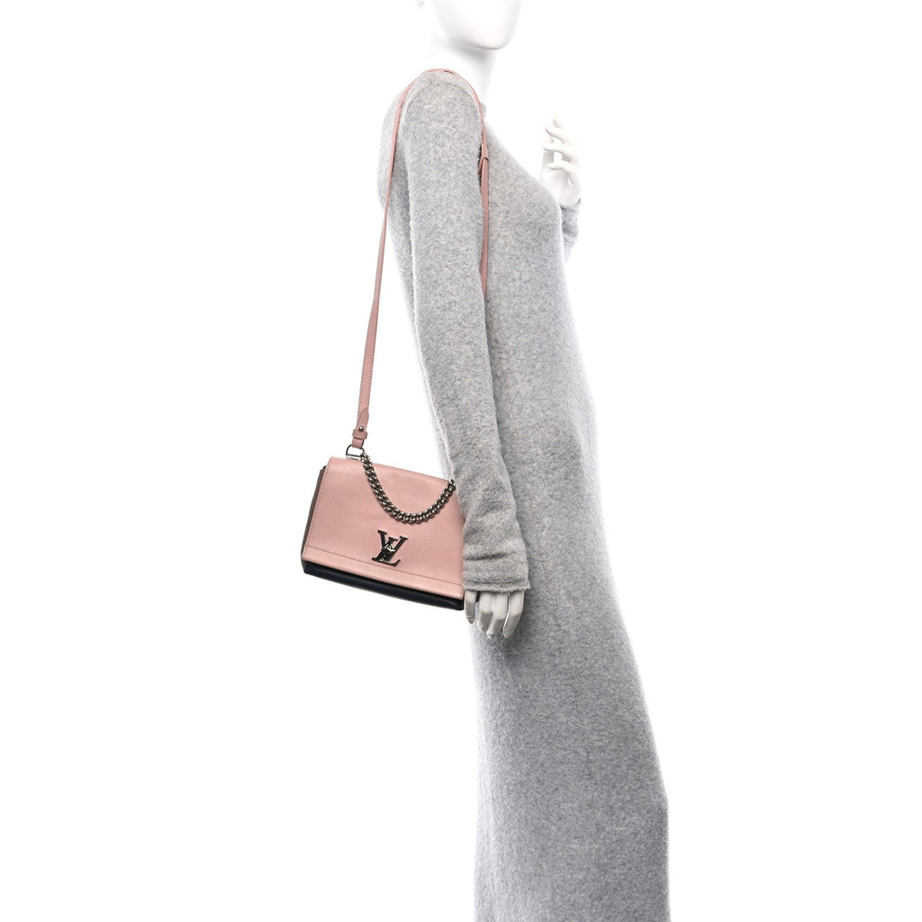 Soft Calfskin Lockme II Chain Bag BB Rose Poudre