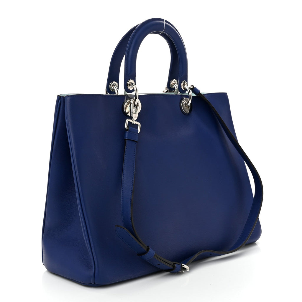 Smooth Calfskin Large Diorissimo Bag Navy Blue