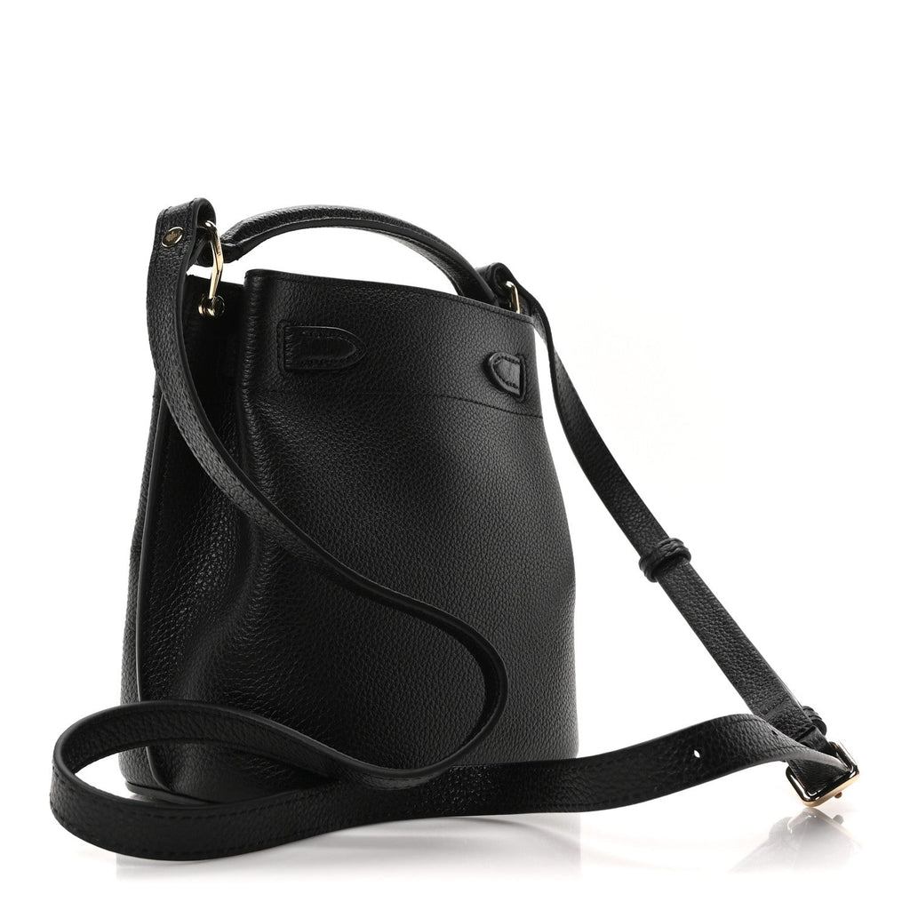 Small Classic Grain Mini Islington Bucket Bag Black