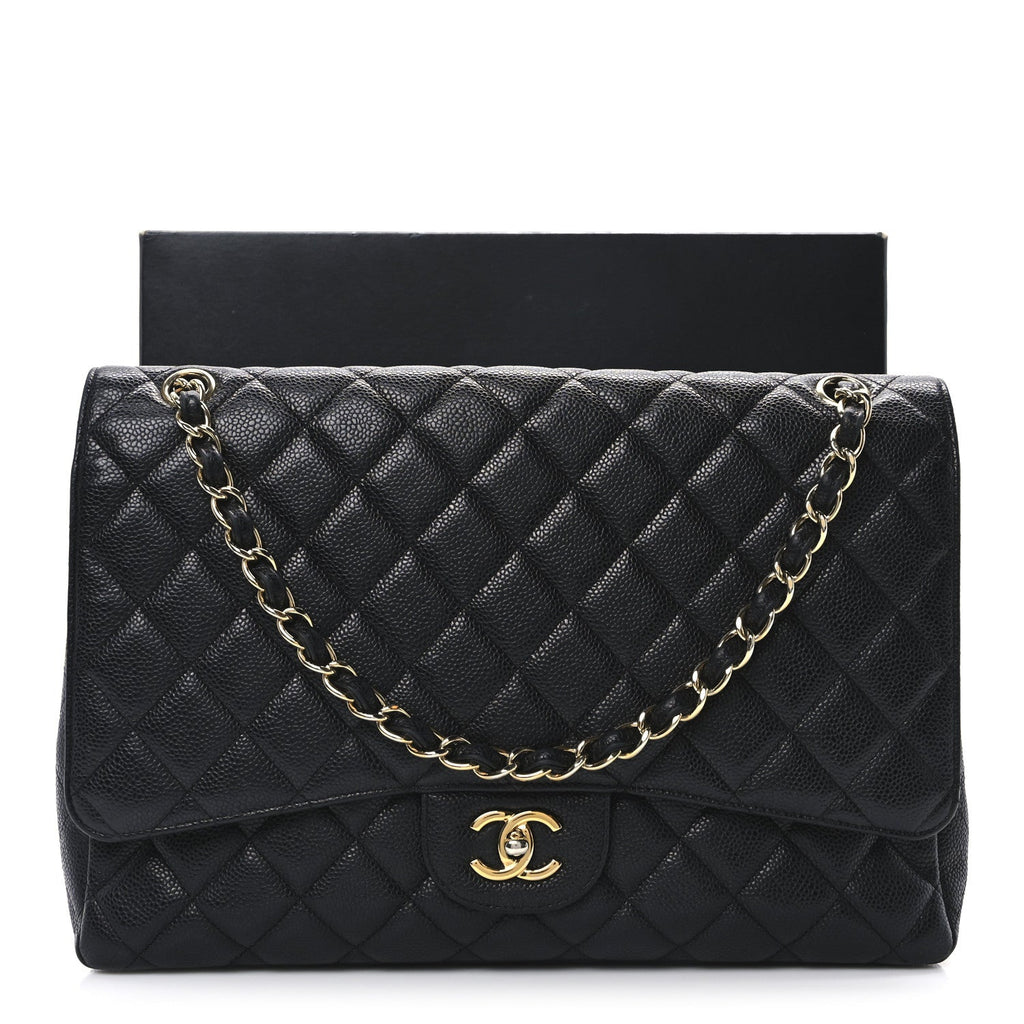Caviar Quilted Maxi Single Flap Black