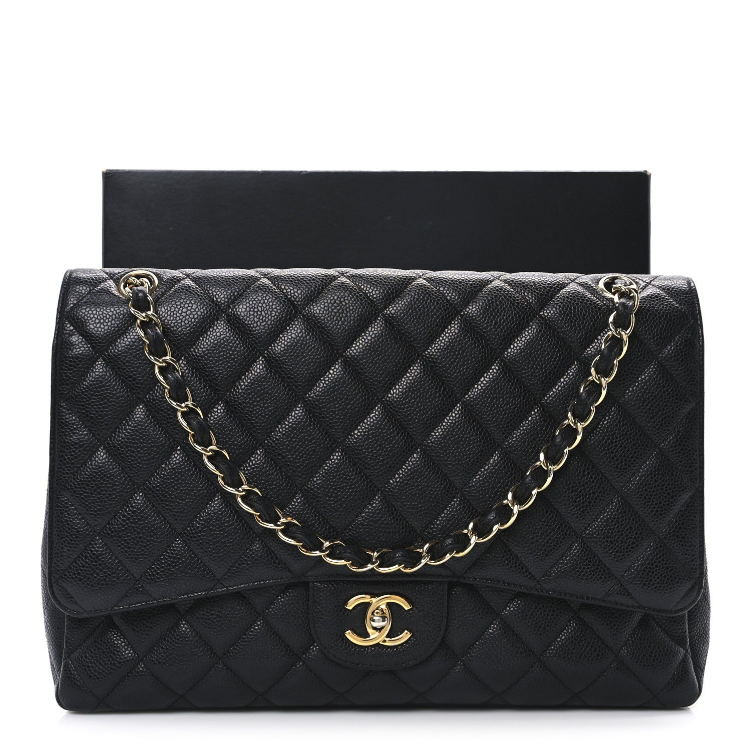 Caviar Quilted Maxi Single Flap Black