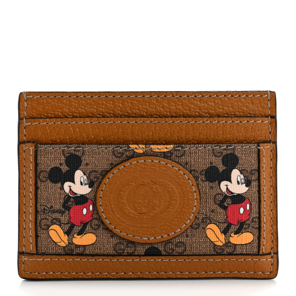X DISNEY Mini Vintage GG Supreme Monogram Mickey Mouse  Holder Beige Vintage Sun Oil