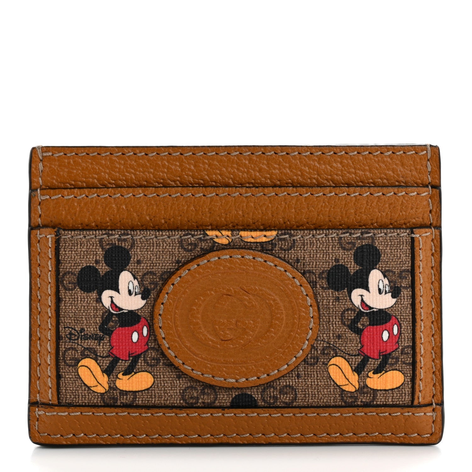 X DISNEY Mini Vintage GG Supreme Monogram Mickey Mouse  Holder Beige Vintage Sun Oil