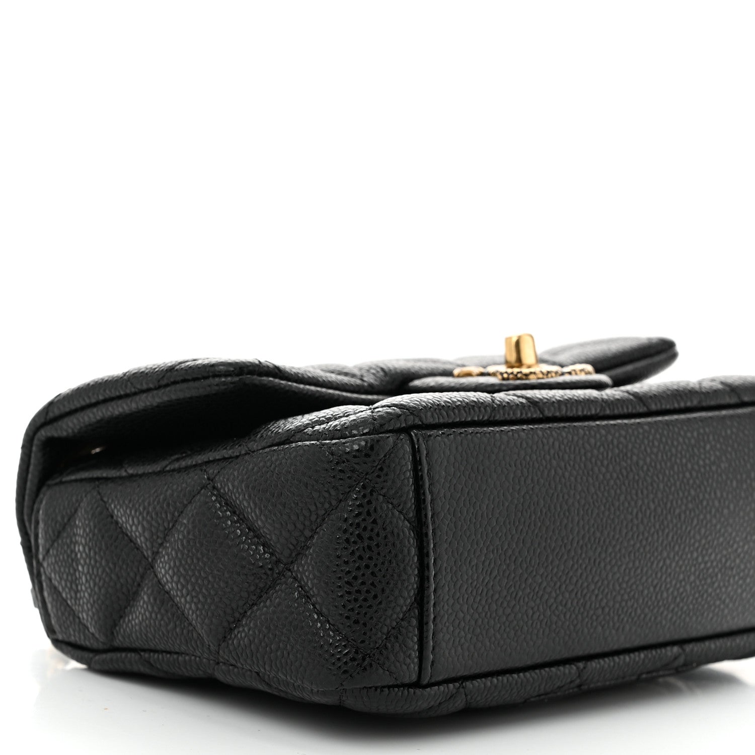 Grained Lambskin Quilted Mini Flap Black