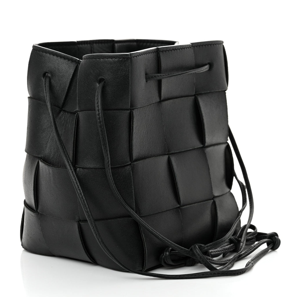 Nappa Maxi Intrecciato Cassette Bucket Bag Black