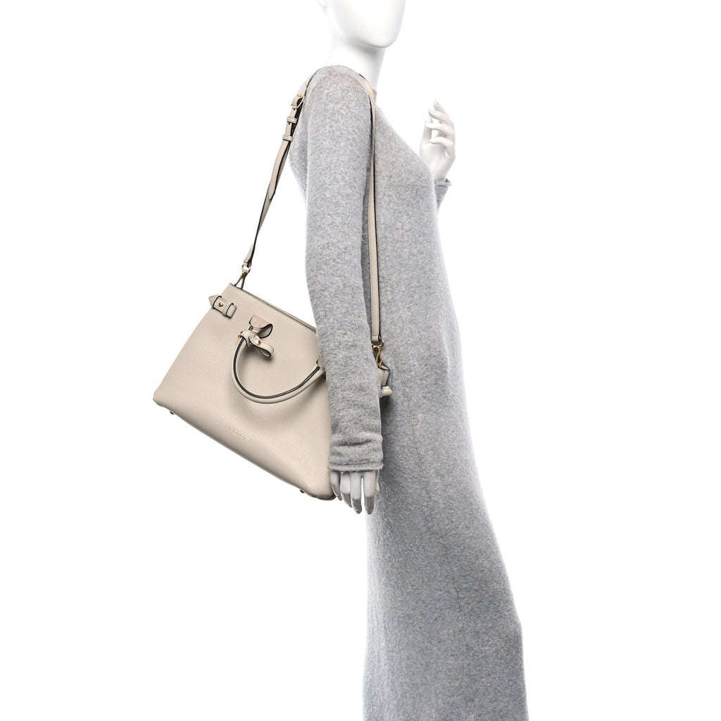 Derby Calfskin House Check Medium Banner Tote Beige