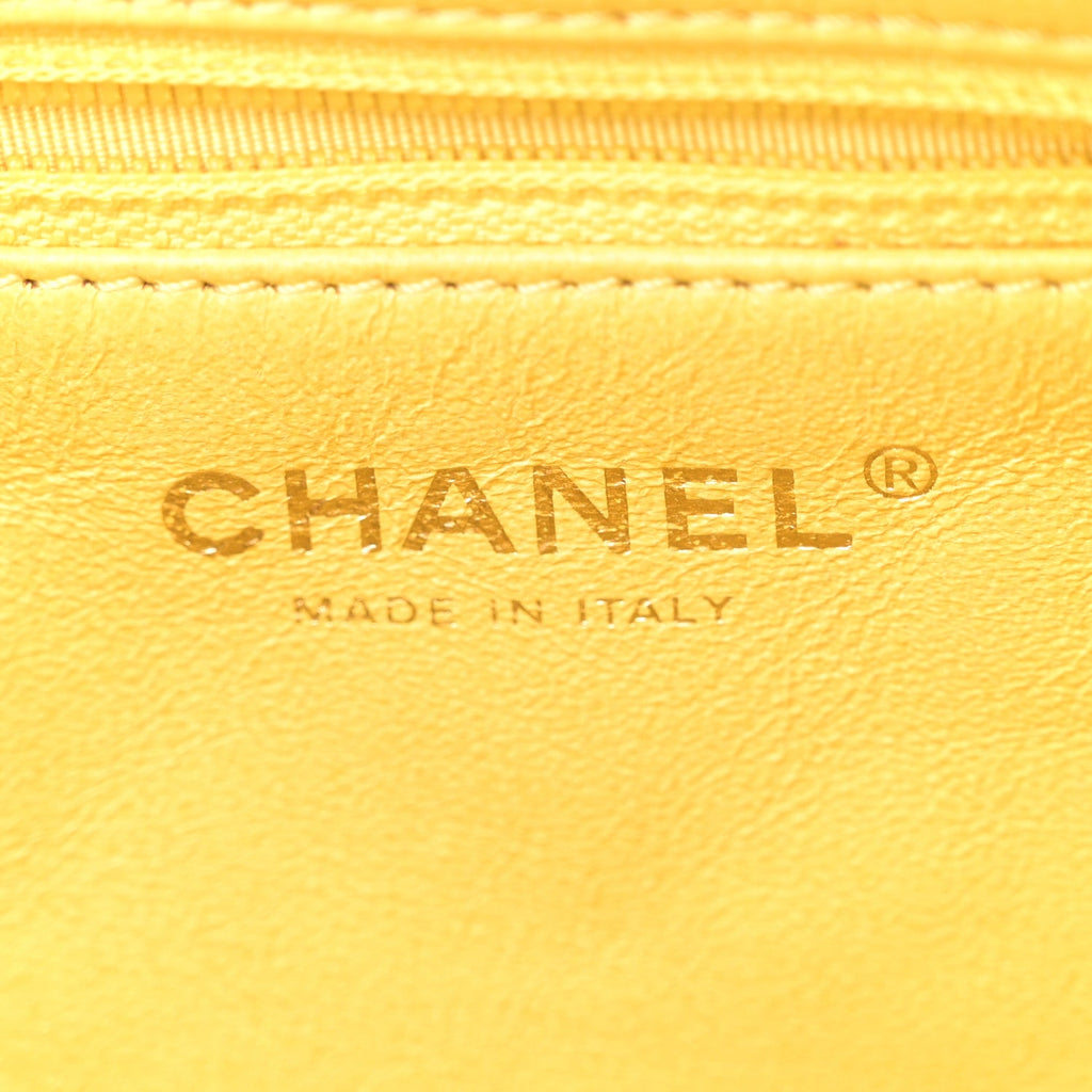 Calfskin Quilted Reissue Medium Camera Case  Yellow