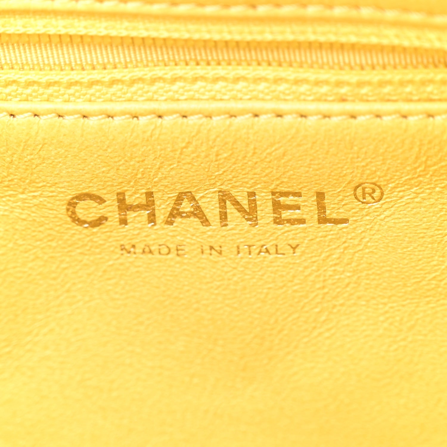 Calfskin Quilted Reissue Medium Camera Case  Yellow