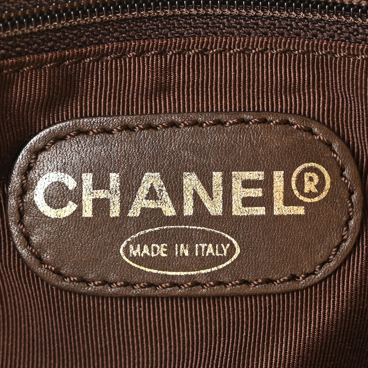 Raffia Calfskin CC Tote Bag Brown