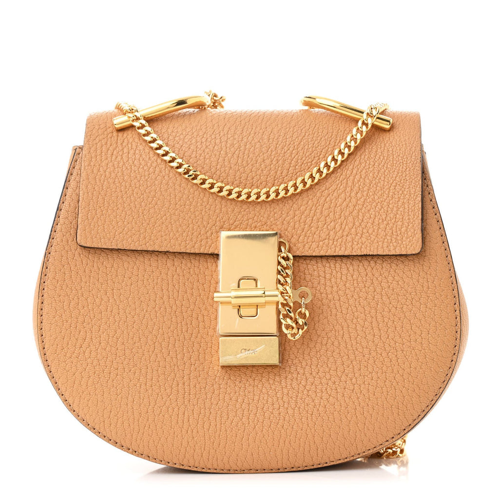 Grained Lambskin Mini Drew Shoulder Bag  Softy Brown