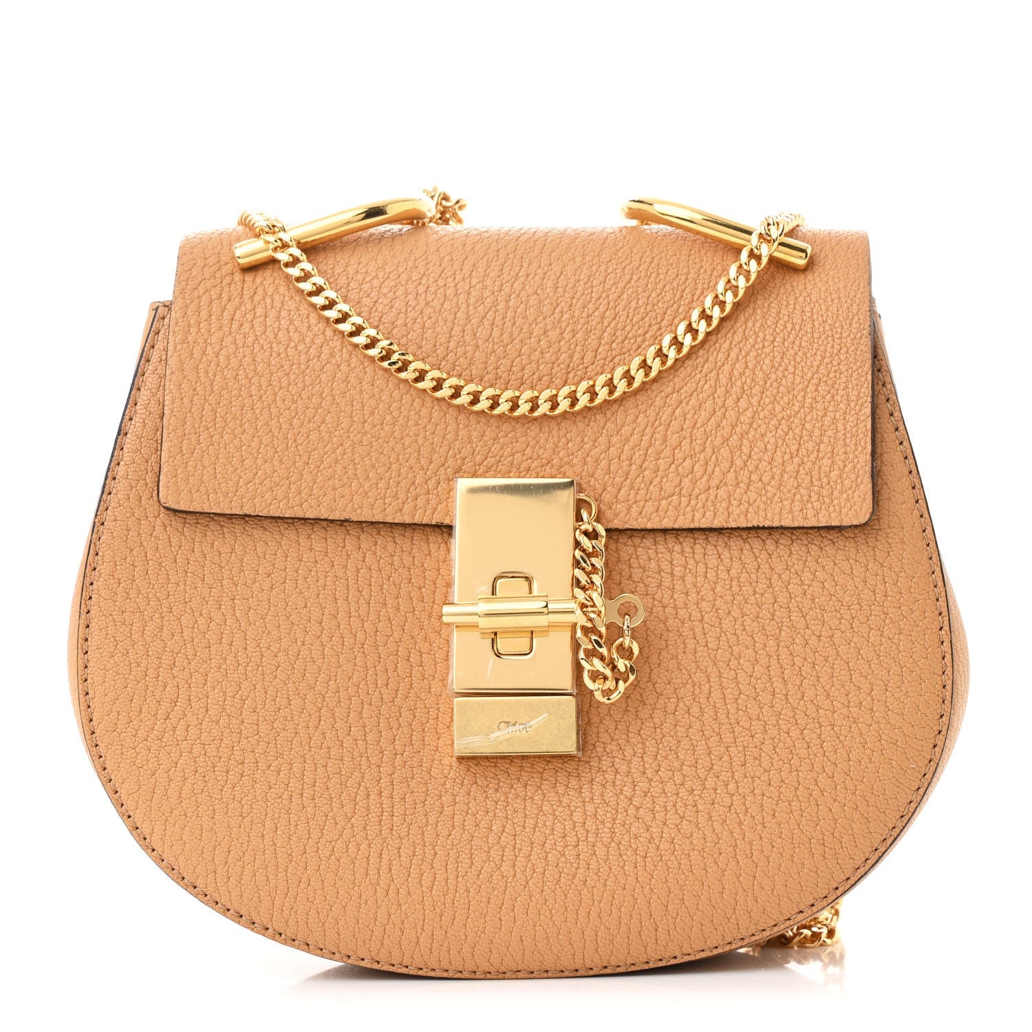 Grained Lambskin Mini Drew Shoulder Bag  Softy Brown