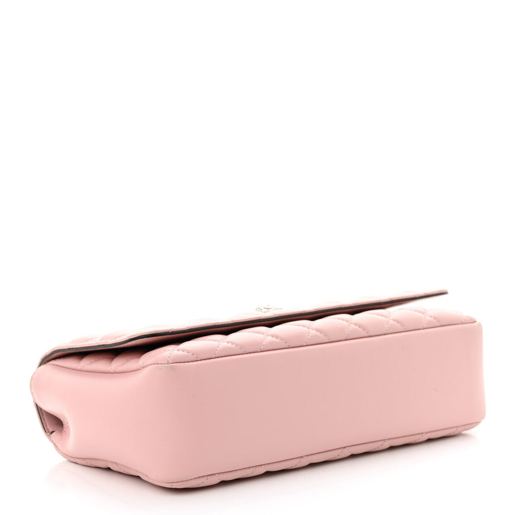 Lambskin Quilted Medusa Shoulder Bag Light Pink